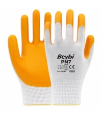 Beybi PN7 Polyester Örme Nitril Eldiven